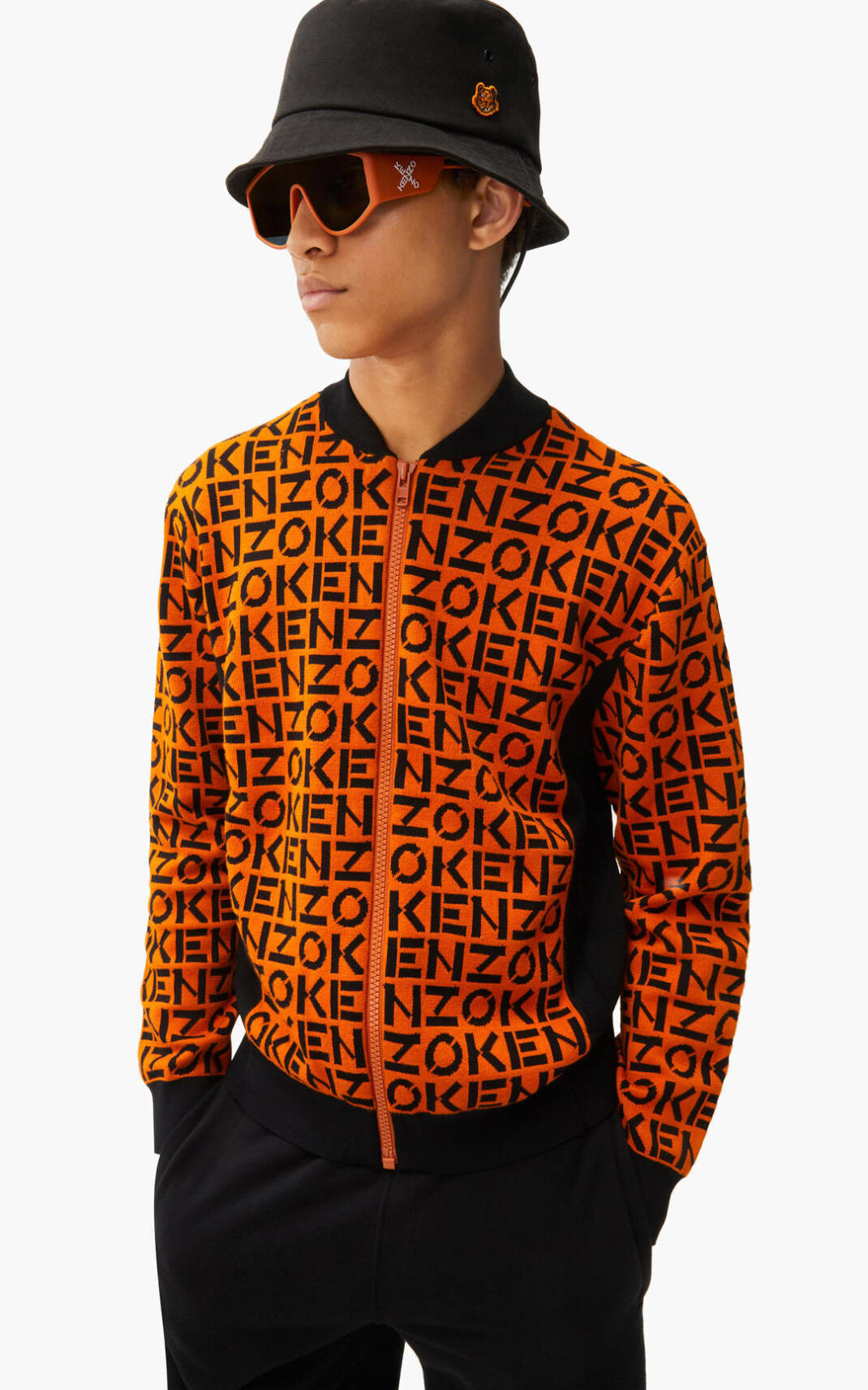 Kenzo monogrammed in jacquard αθλητικά μπουφάν ανδρικα βαθυ πορτοκαλι | GR153324